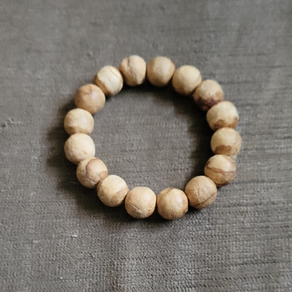 Natural Wood Beaded Bracelet